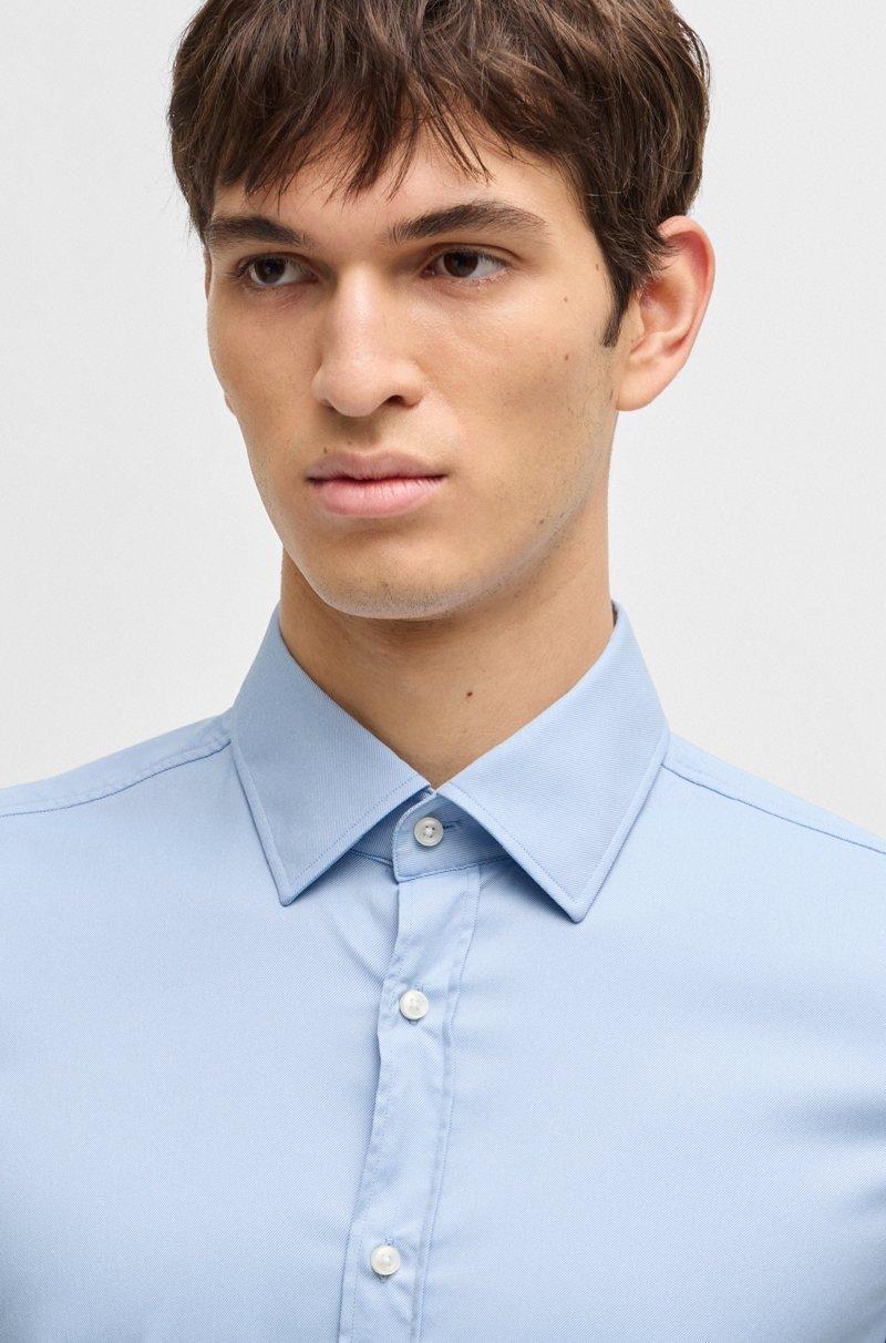 Hugo Boss Camisa Slim Fit En Sarga Elástica Técnica