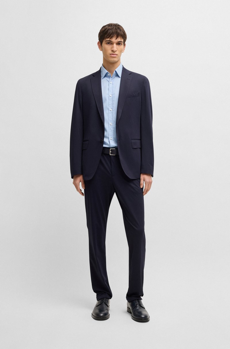 Hugo Boss Camisa Slim Fit En Sarga Elástica Técnica