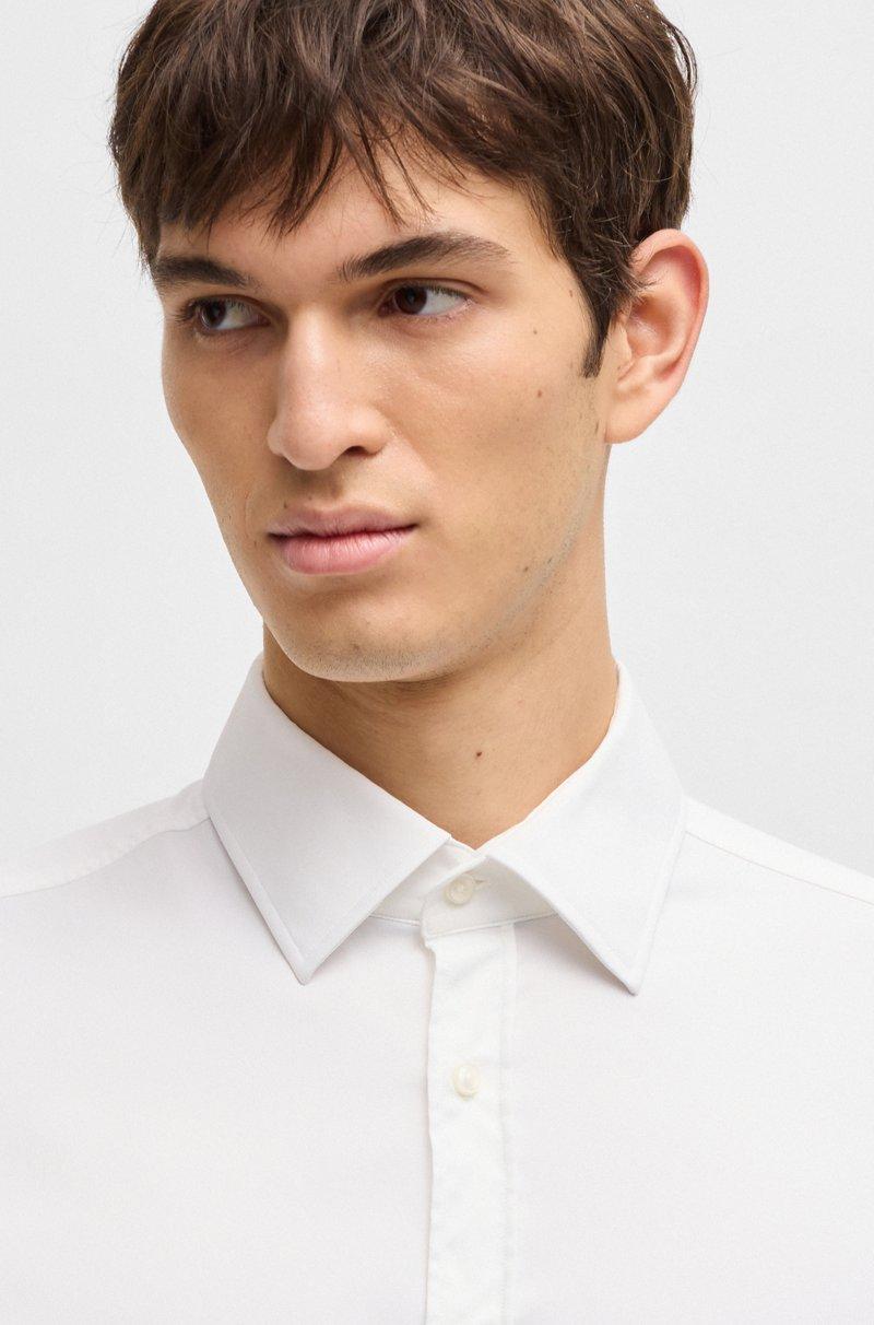 Hugo Boss Camisa Slim Fit En Sarga Elástica Técnica