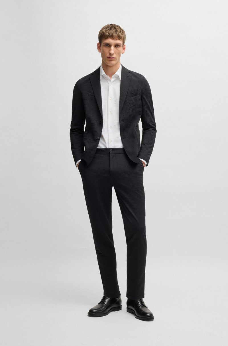 Hugo Boss Camisa Slim Fit En Tejido Elástico De Sirsaca Técnica Fabricado En Italia