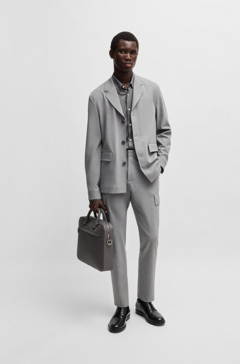 Hugo Boss Camisa Slim Fit En Tejido Elástico Técnico Con Estructura