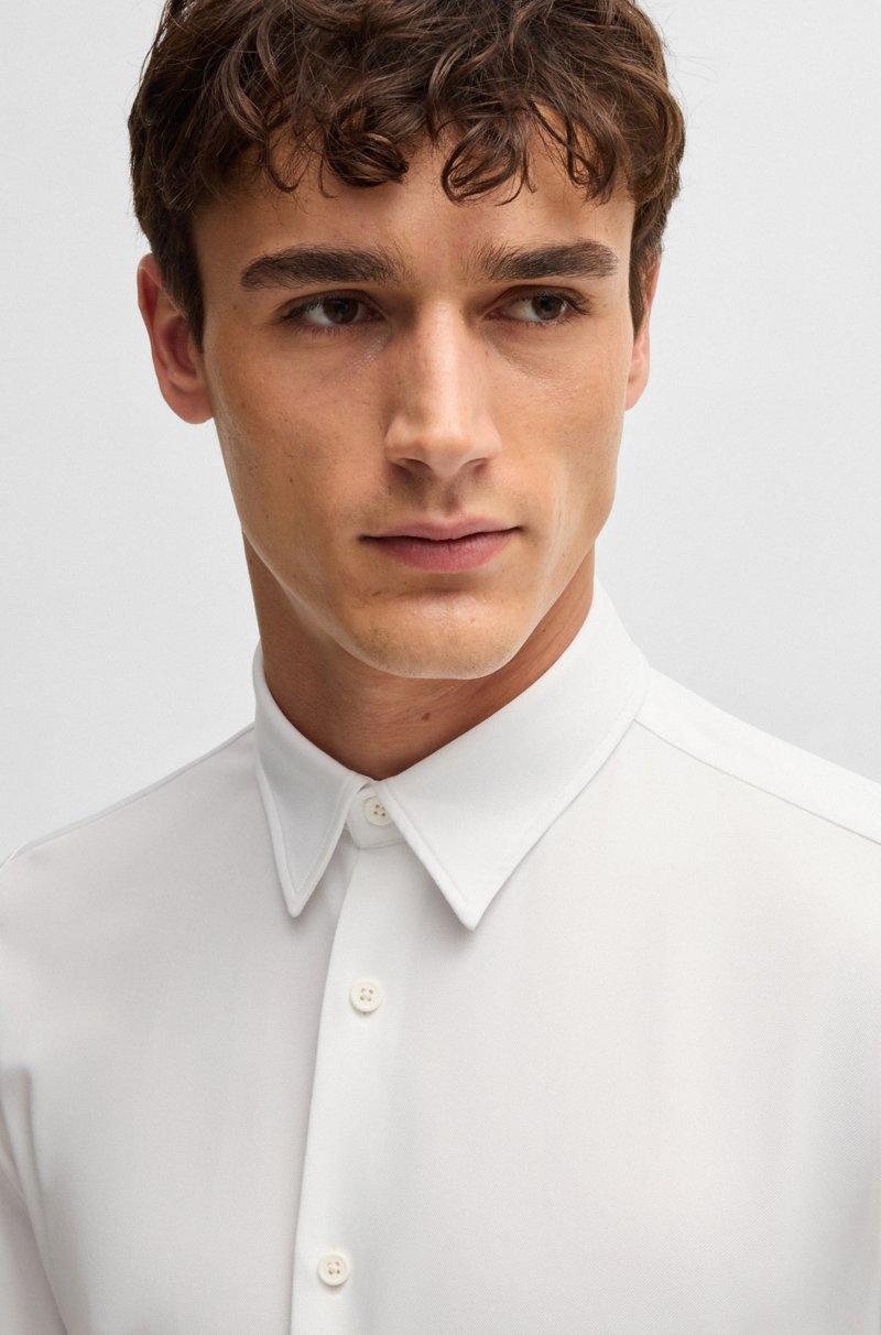 Hugo Boss Camisa Slim Fit En Tejido Elástico Técnico Con Estructura