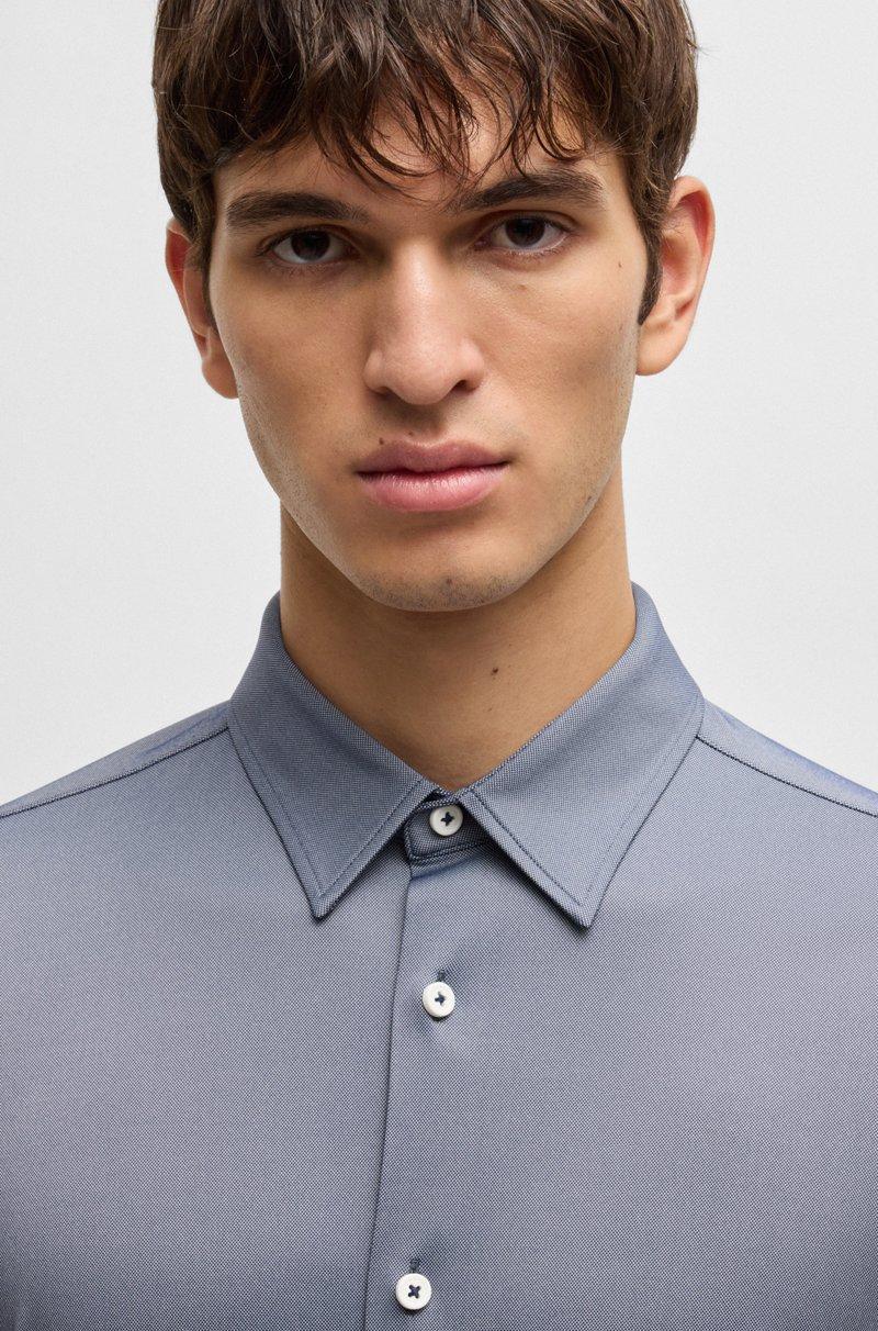 Hugo Boss Camisa Slim Fit En Tejido Elástico Técnico Con Estructura