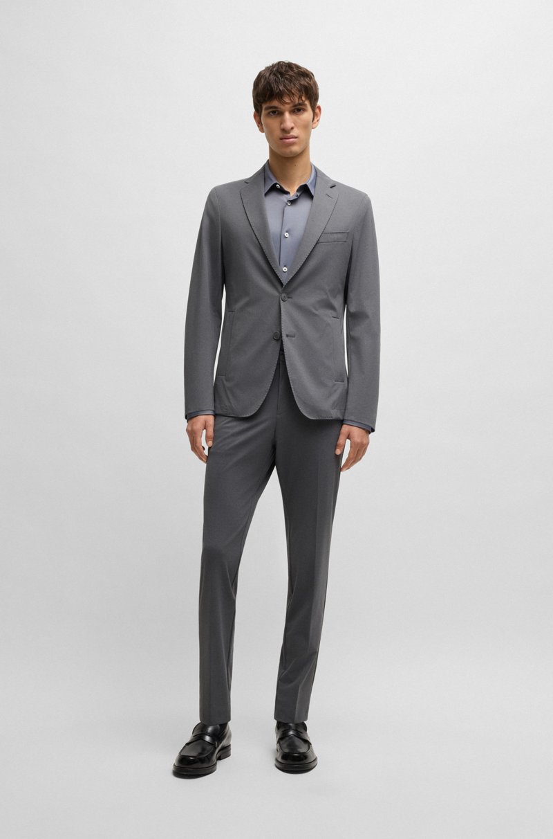 Hugo Boss Camisa Slim Fit En Tejido Elástico Técnico Con Estructura