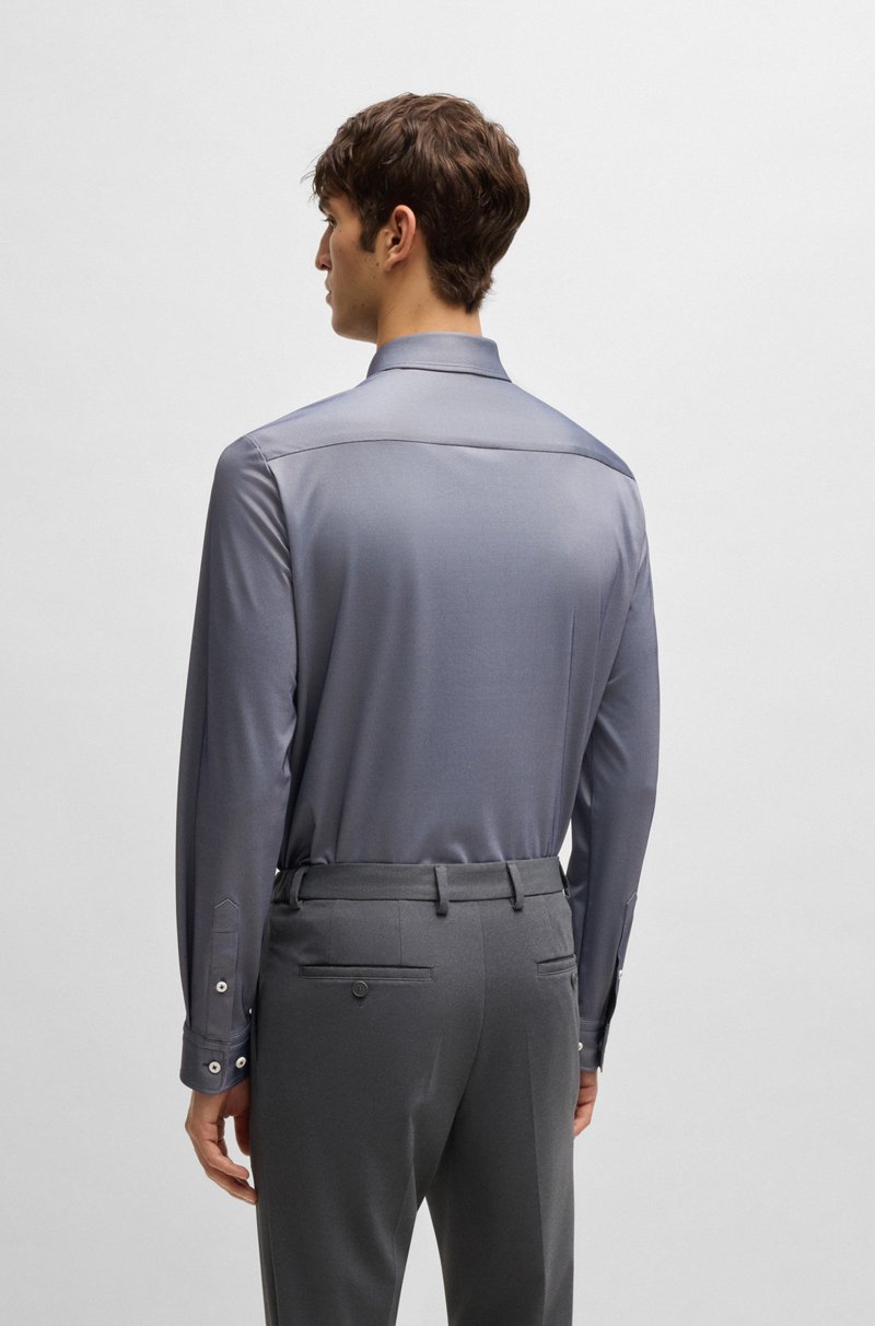 Hugo Boss Camisa Slim Fit En Tejido Elástico Técnico Con Estructura