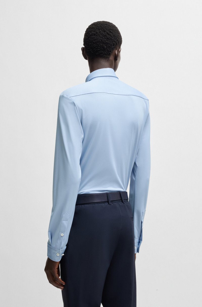 Hugo Boss Camisa Slim Fit En Tejido Elástico Técnico Con Estructura