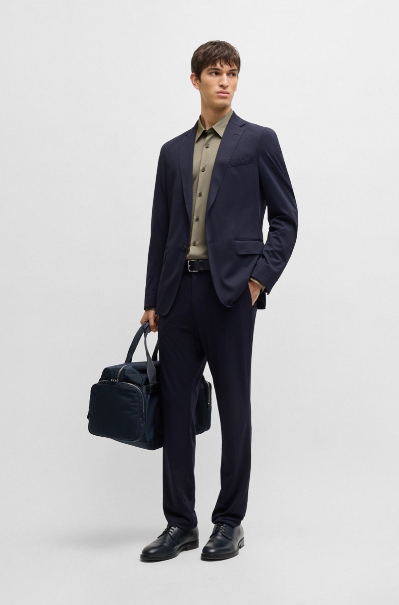 Hugo Boss Camisa Slim Fit En Tejido Elástico Técnico Con Estructura