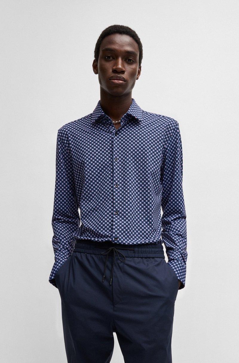 Hugo Boss Camisa slim fit estampada en punto técnico con elástico