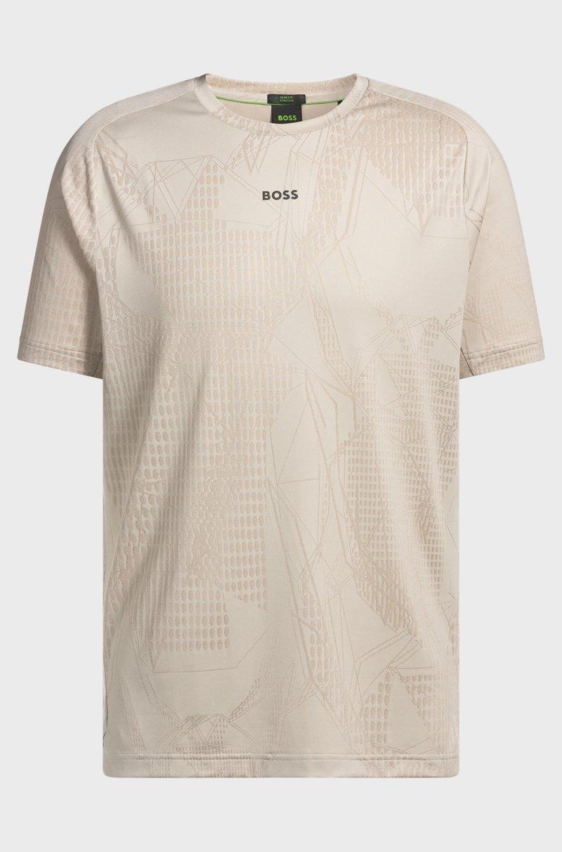 Hugo Boss Camiseta activa con estampado jacquard y control de la humedad