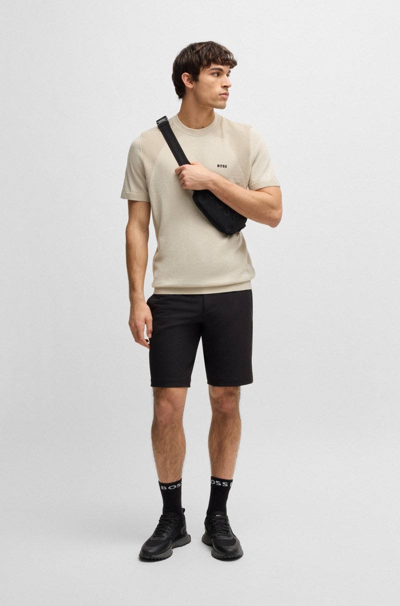 Hugo Boss Camiseta Activa De Algodón Con Diferentes Estructuras