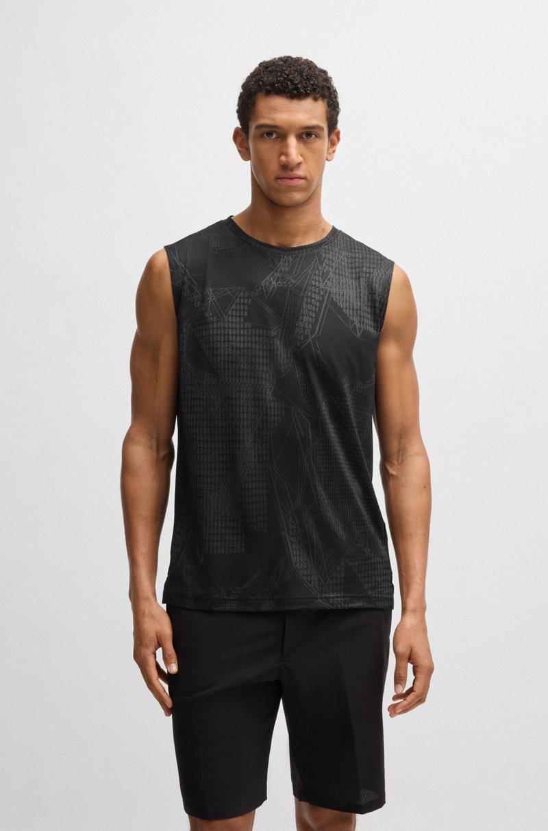 Hugo Boss Camiseta activa sin mangas en tejido elástico en jacquard