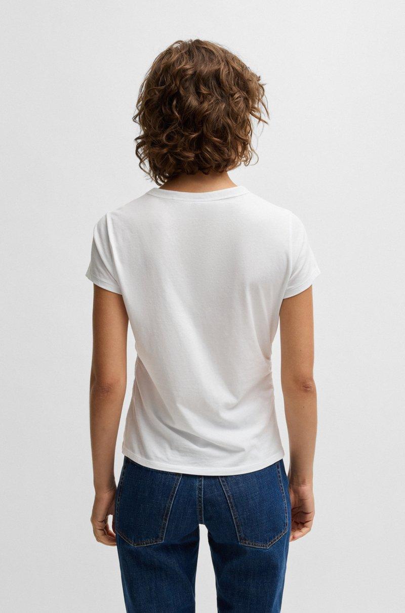 Hugo Boss Camiseta Ajustada De Algodón Con Chile Con Tachuelas De Cristal