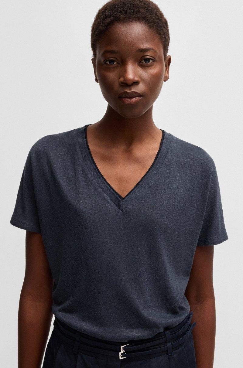 Hugo Boss Camiseta Con Escote En Pico Y Monograma Double B