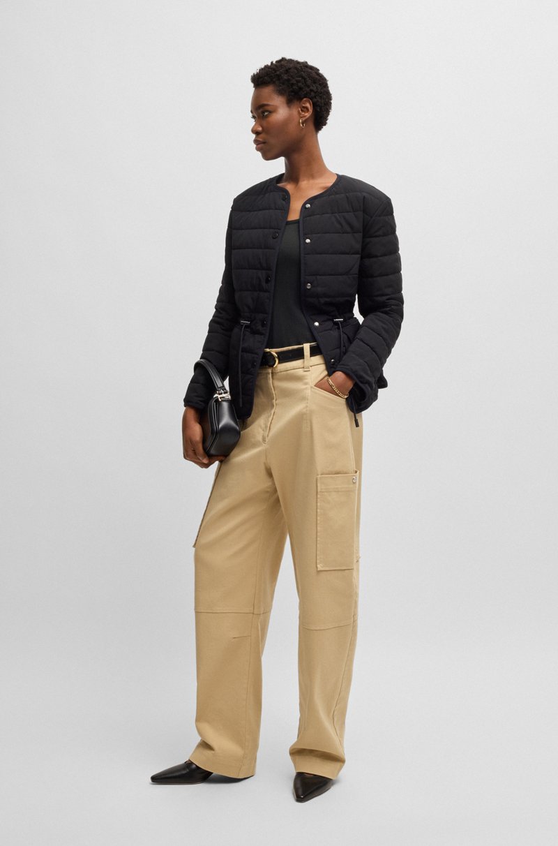 Hugo Boss Camiseta Con Escote Redondeado En Tejido Elástico Acanalado