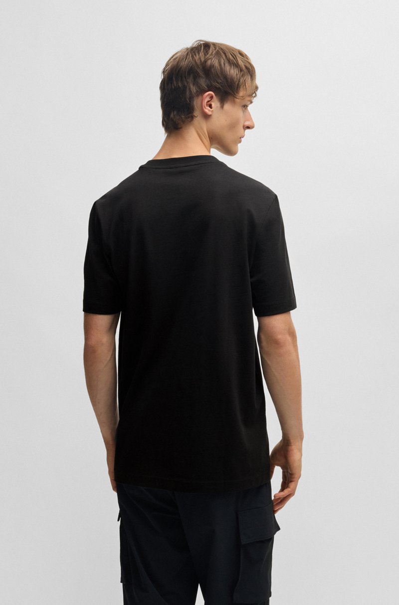 Hugo Boss Camiseta De Algodón Con Cuello Redondo Y Estampado De Temporada