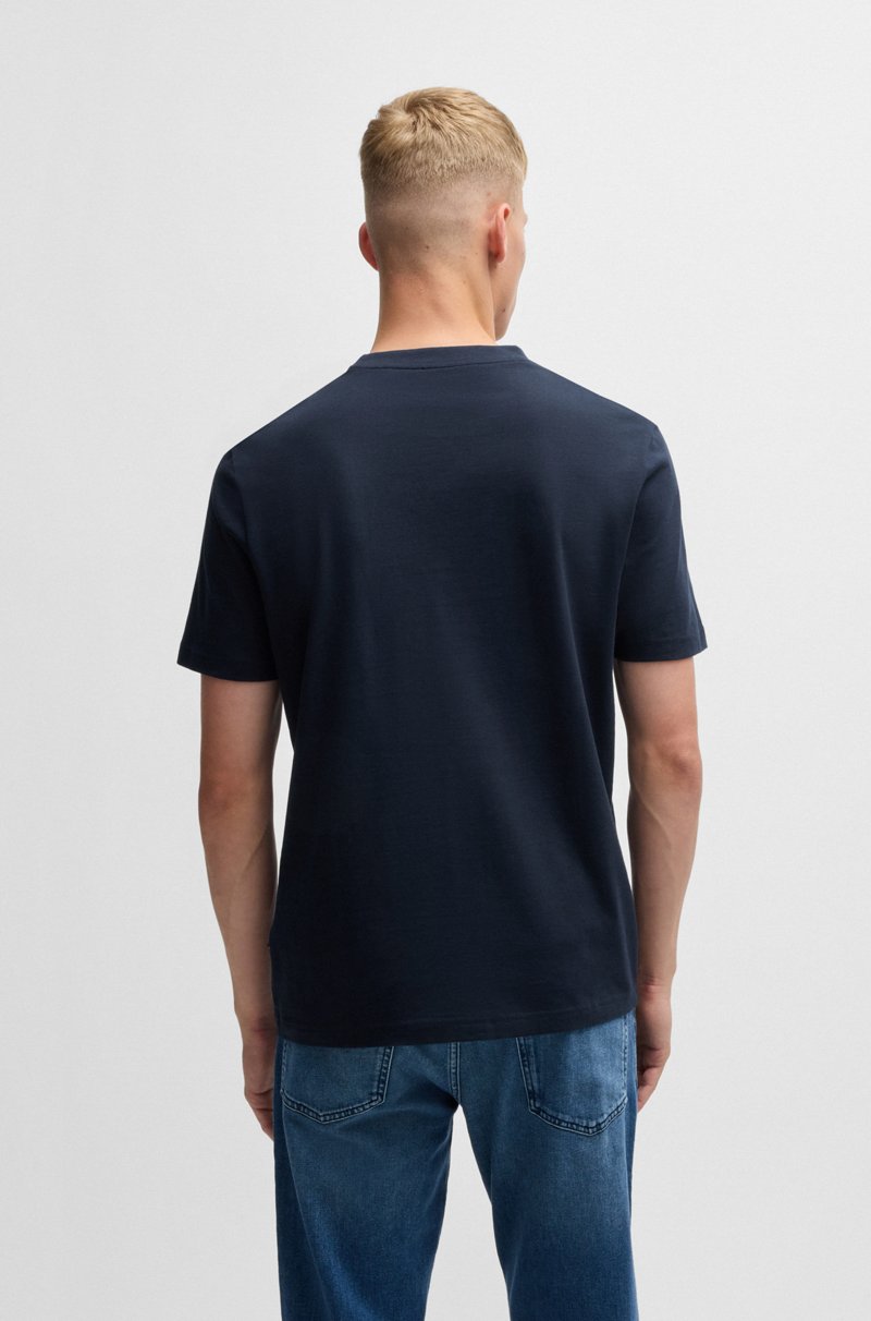 Hugo Boss Camiseta De Algodón Con Cuello Redondo Y Estampado De Temporada