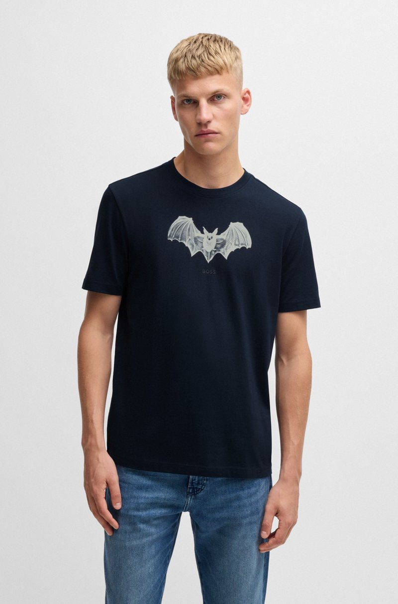 Hugo Boss Camiseta de algodón con cuello redondo y estampado de temporada