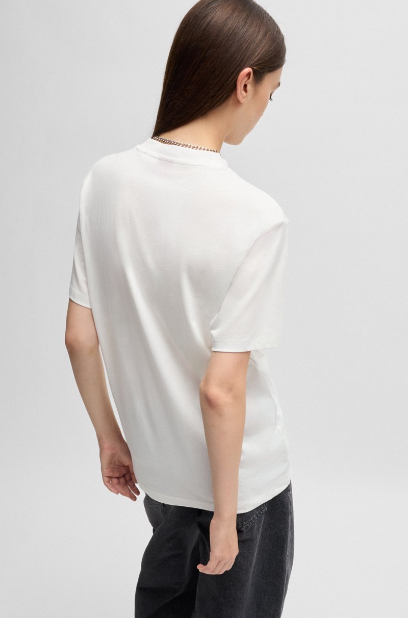 Hugo Boss Camiseta De Algodón Con Estampado Flocado Y Estrás