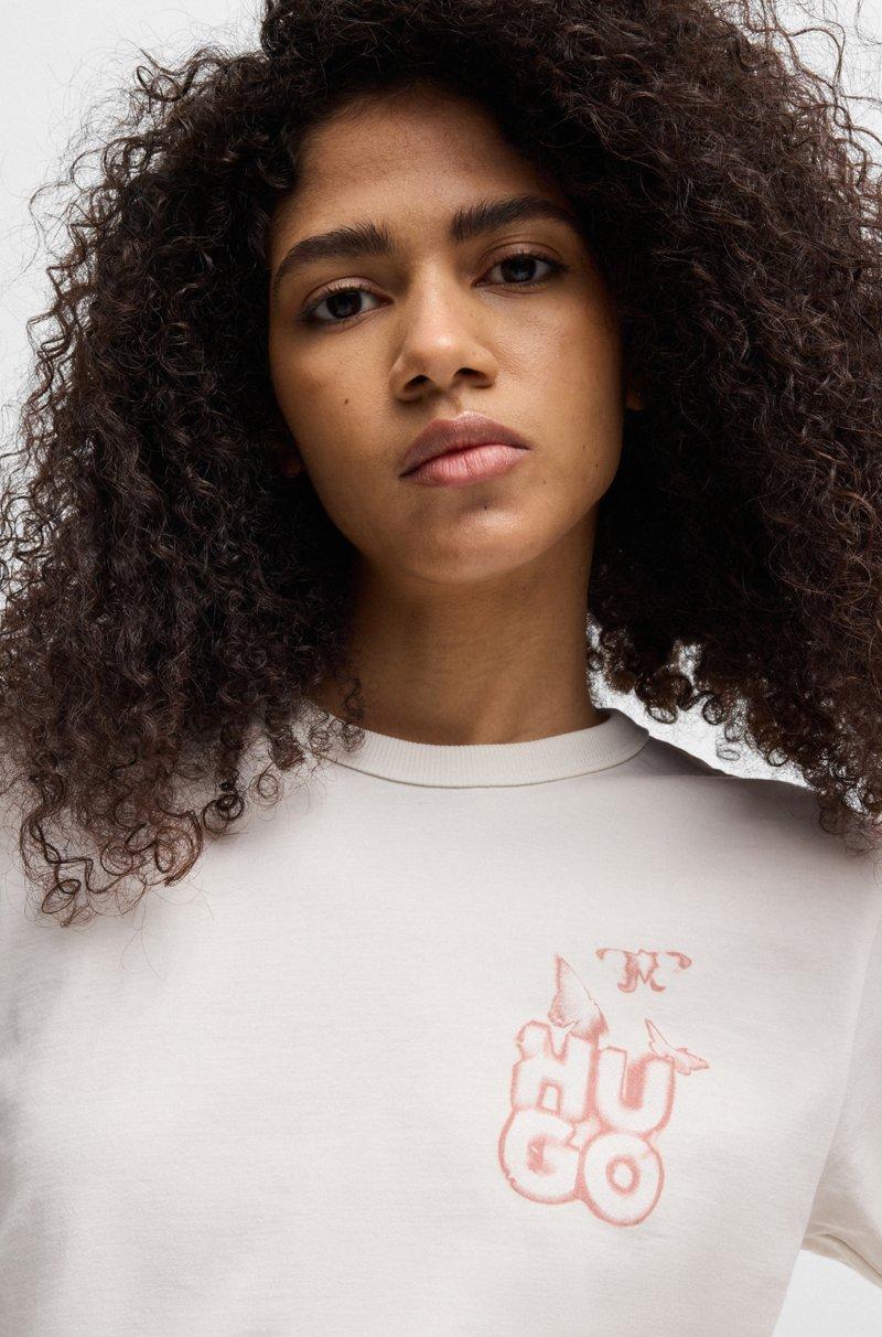 Hugo Boss Camiseta De Algodón Con Estampado Gráfico De La Temporada