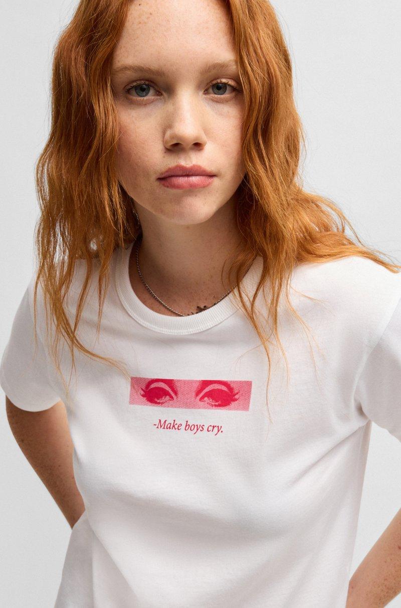 Hugo Boss Camiseta De Algodón Con Estampado Gráfico De La Temporada