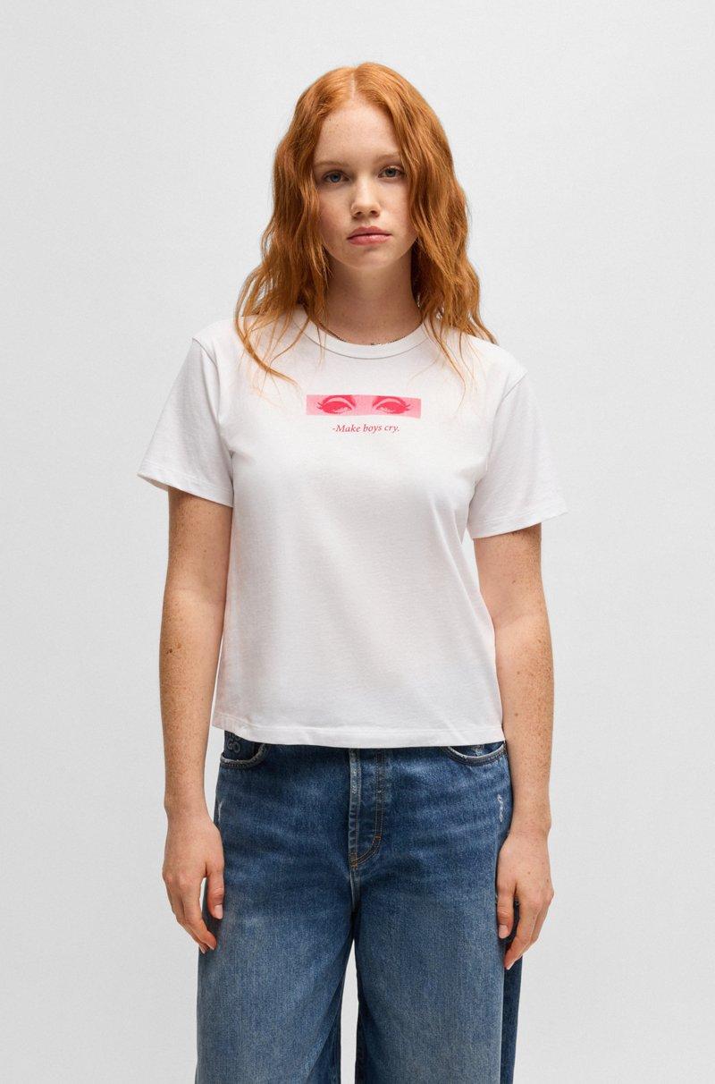 Hugo Boss Camiseta De Algodón Con Estampado Gráfico De La Temporada