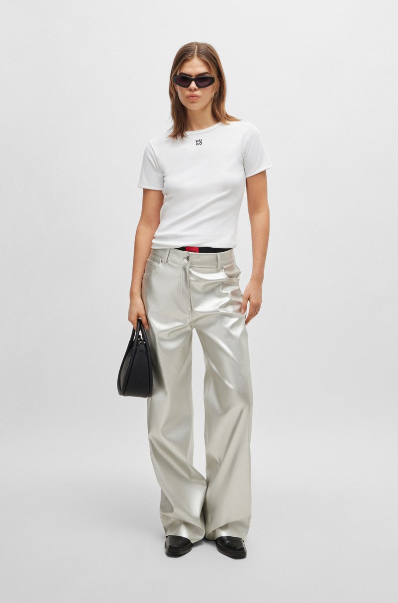 Hugo Boss Camiseta De Algodón Con Logo Apilado Bordado