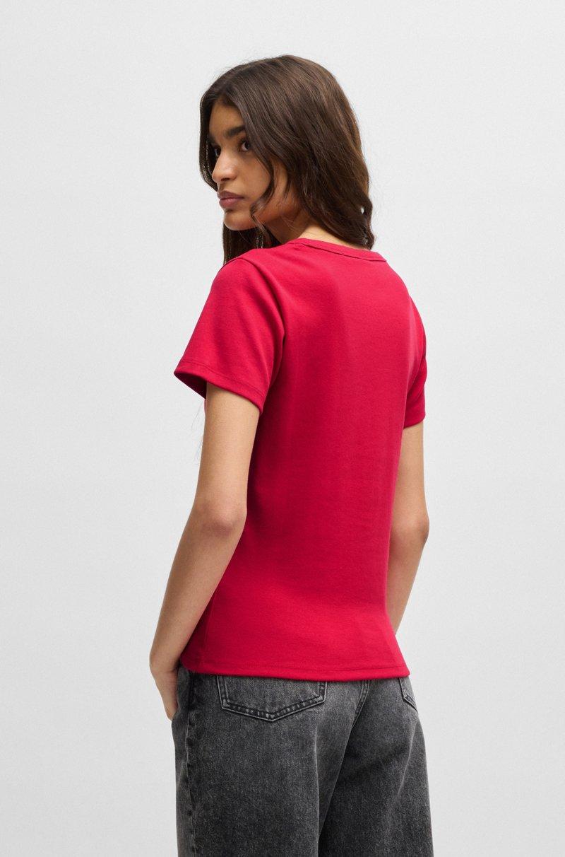 Hugo Boss Camiseta De Algodón Con Logo Apilado Bordado