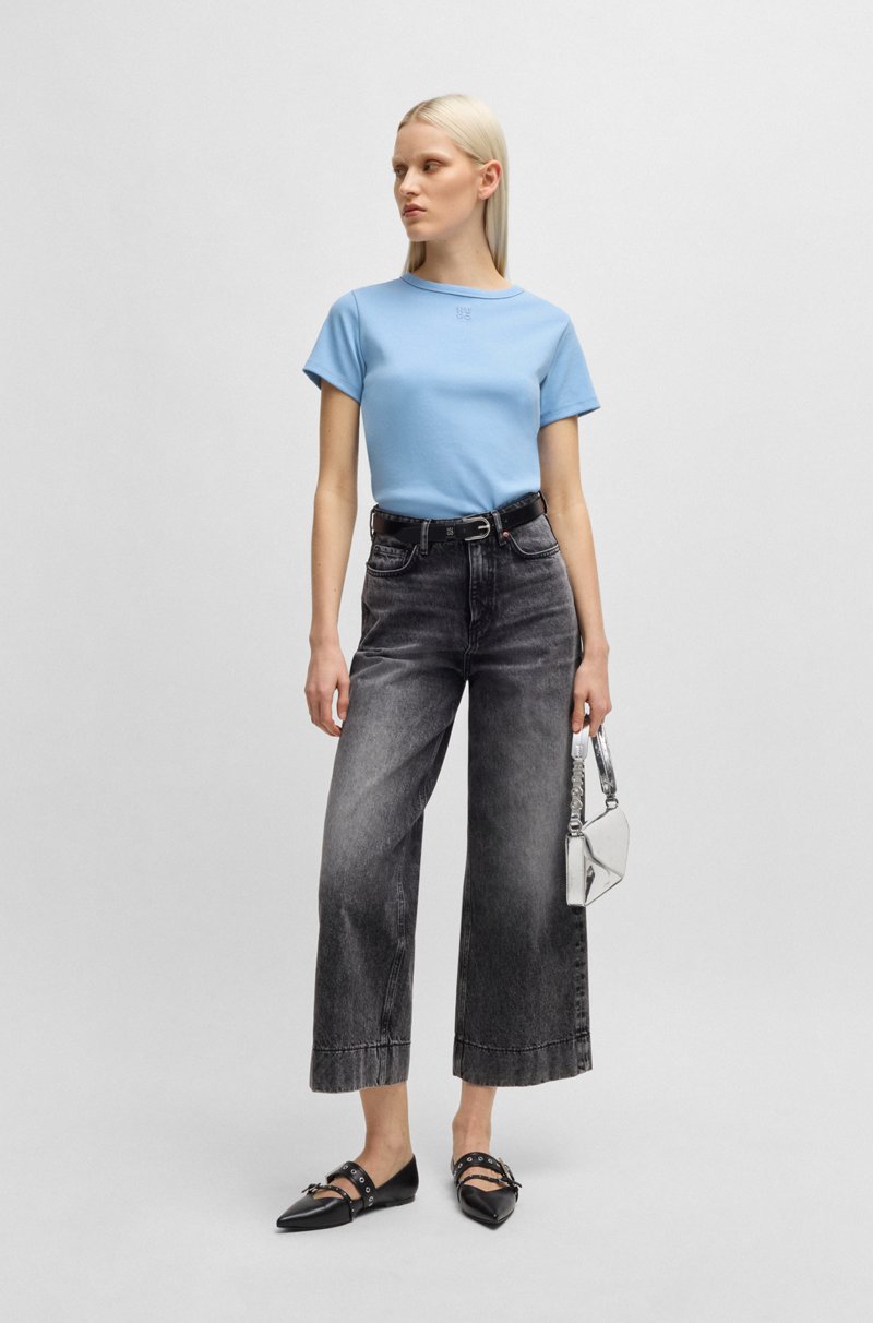 Hugo Boss Camiseta De Algodón Con Logo Apilado Bordado