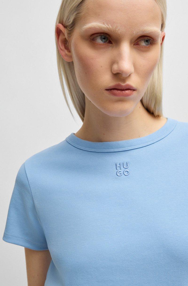 Hugo Boss Camiseta De Algodón Con Logo Apilado Bordado