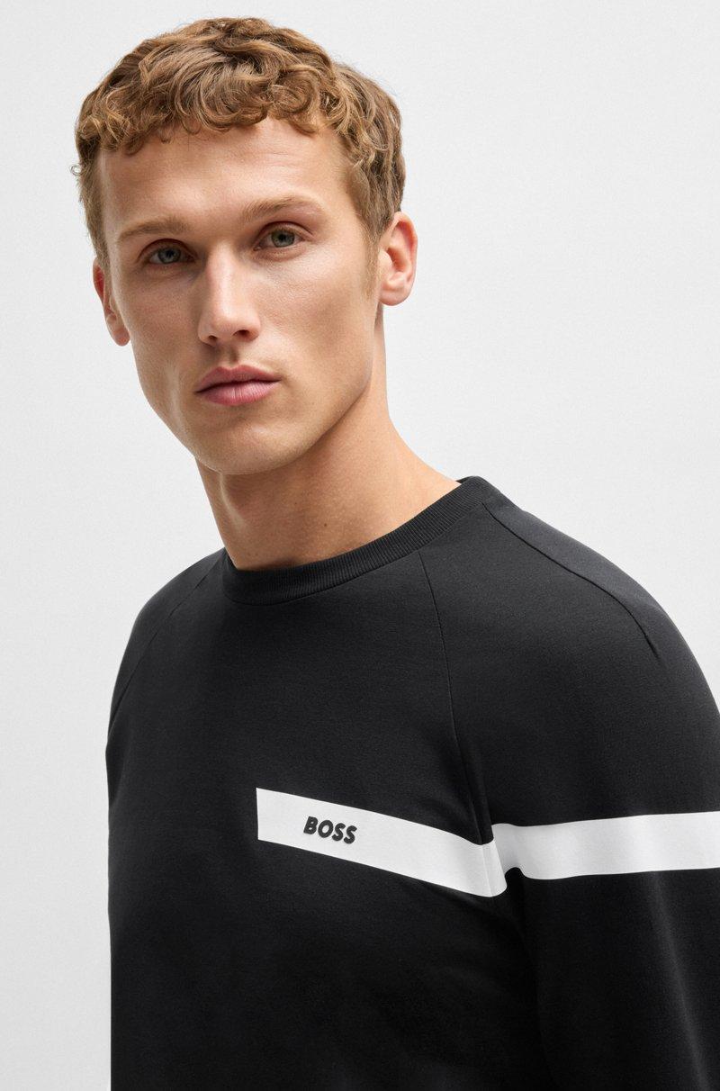 Hugo Boss Camiseta De Algodón Elástico Con Detalle De Logo