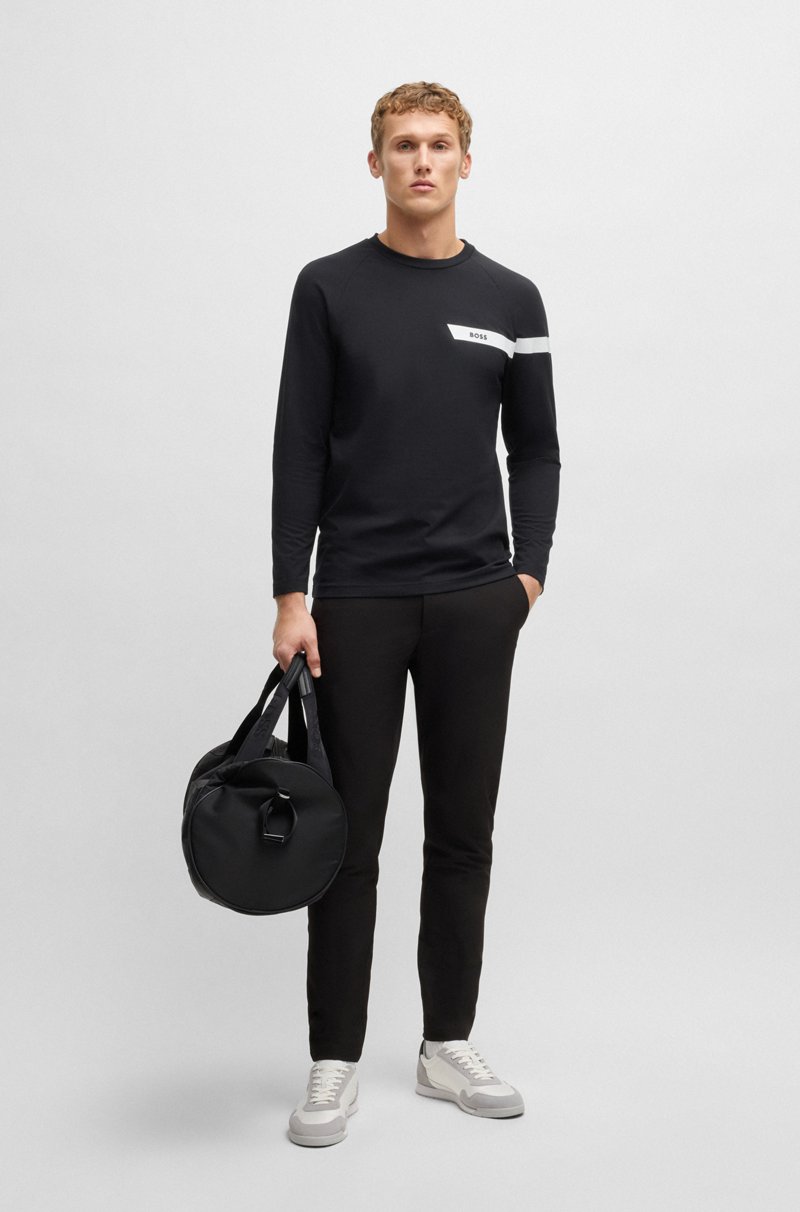 Hugo Boss Camiseta De Algodón Elástico Con Detalle De Logo