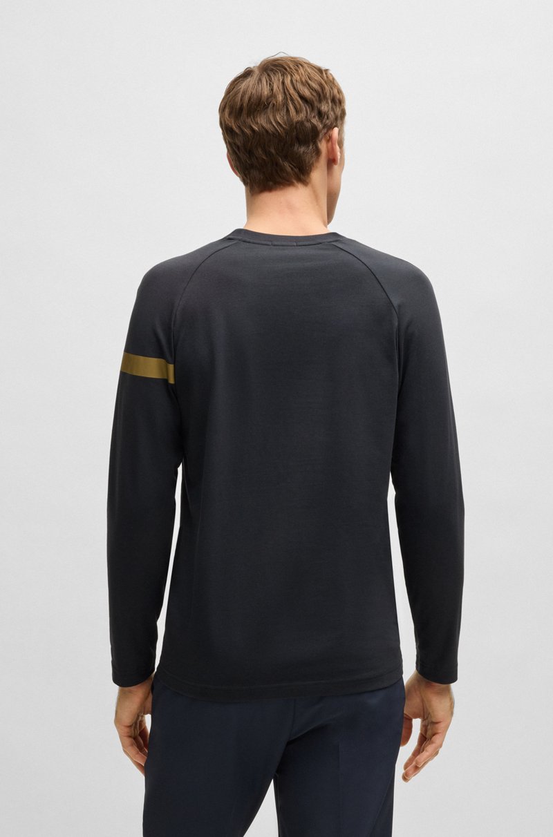 Hugo Boss Camiseta De Algodón Elástico Con Detalle De Logo