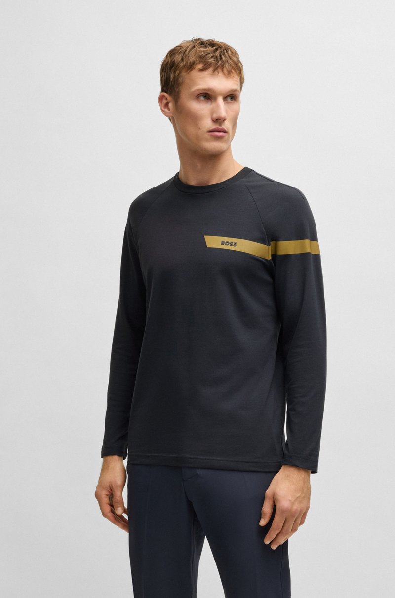 Hugo Boss Camiseta de algodón elástico con detalle de logo