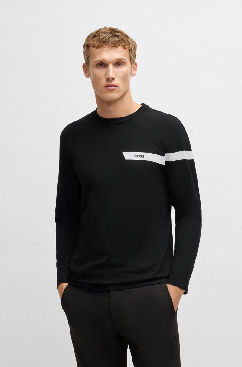 Hugo Boss Camiseta de algodón elástico con detalle de logo