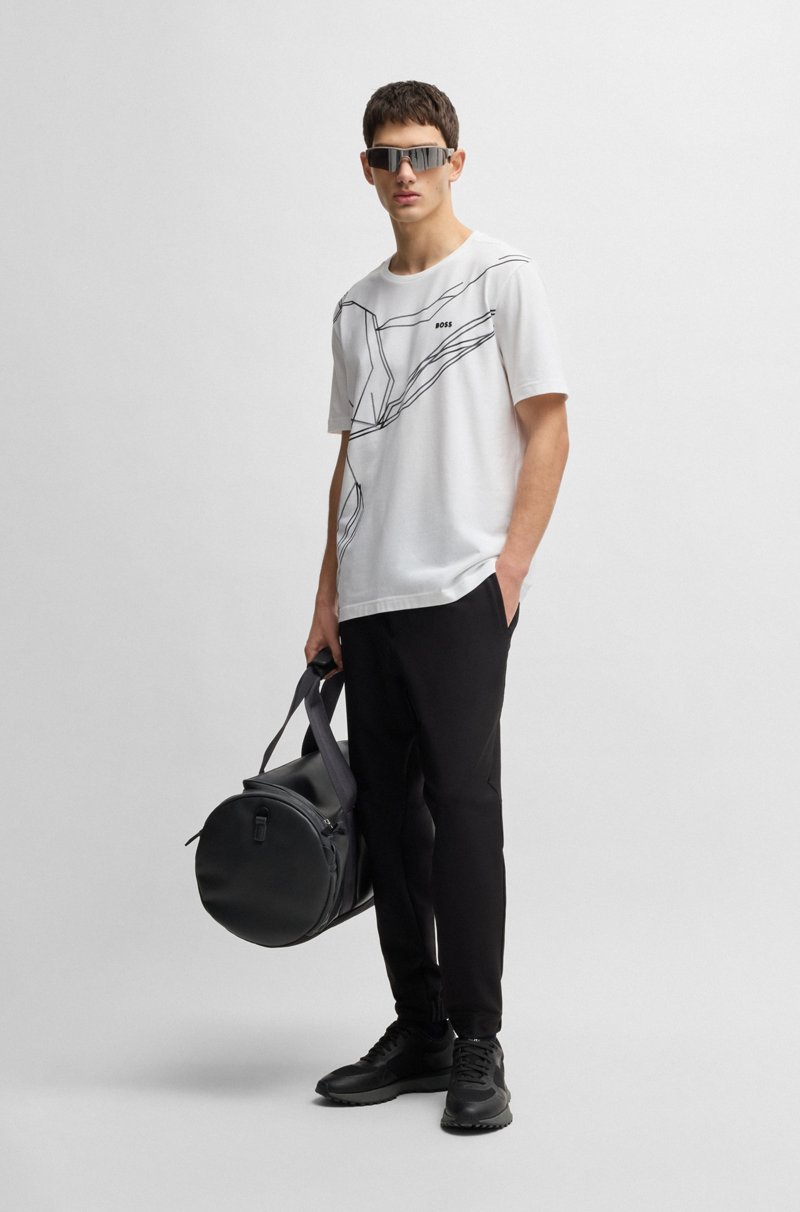 Hugo Boss Camiseta De Algodón Elástico Con Estampado Degradado