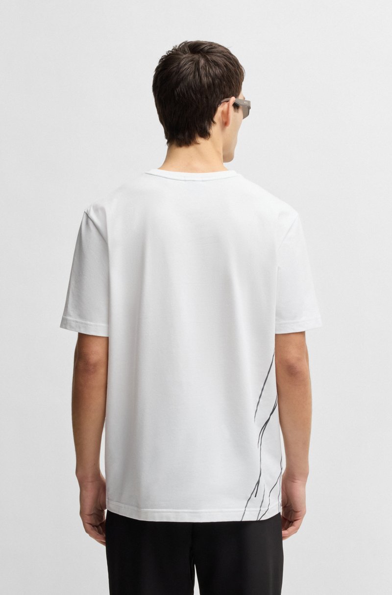 Hugo Boss Camiseta De Algodón Elástico Con Estampado Degradado