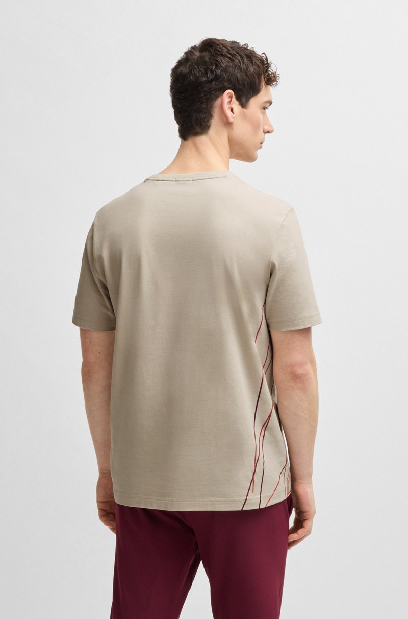 Hugo Boss Camiseta De Algodón Elástico Con Estampado Degradado