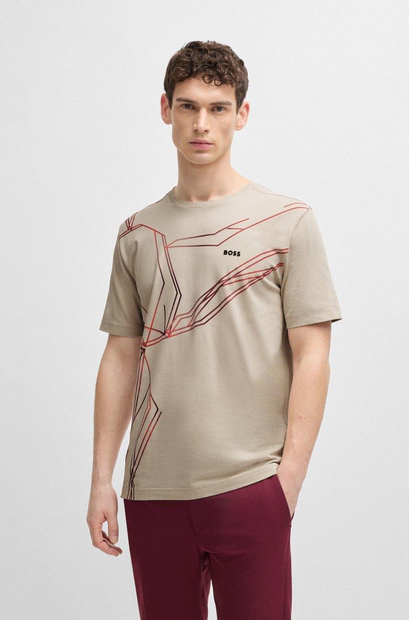 Hugo Boss Camiseta de algodón elástico con estampado degradado