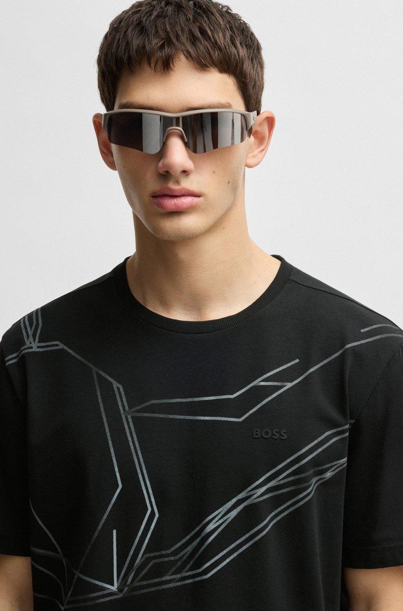 Hugo Boss Camiseta De Algodón Elástico Con Estampado Degradado