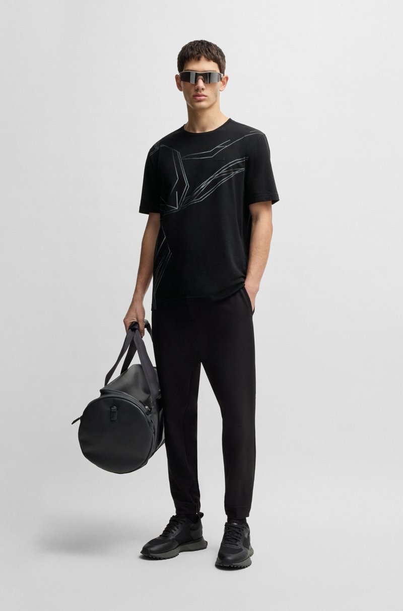 Hugo Boss Camiseta De Algodón Elástico Con Estampado Degradado