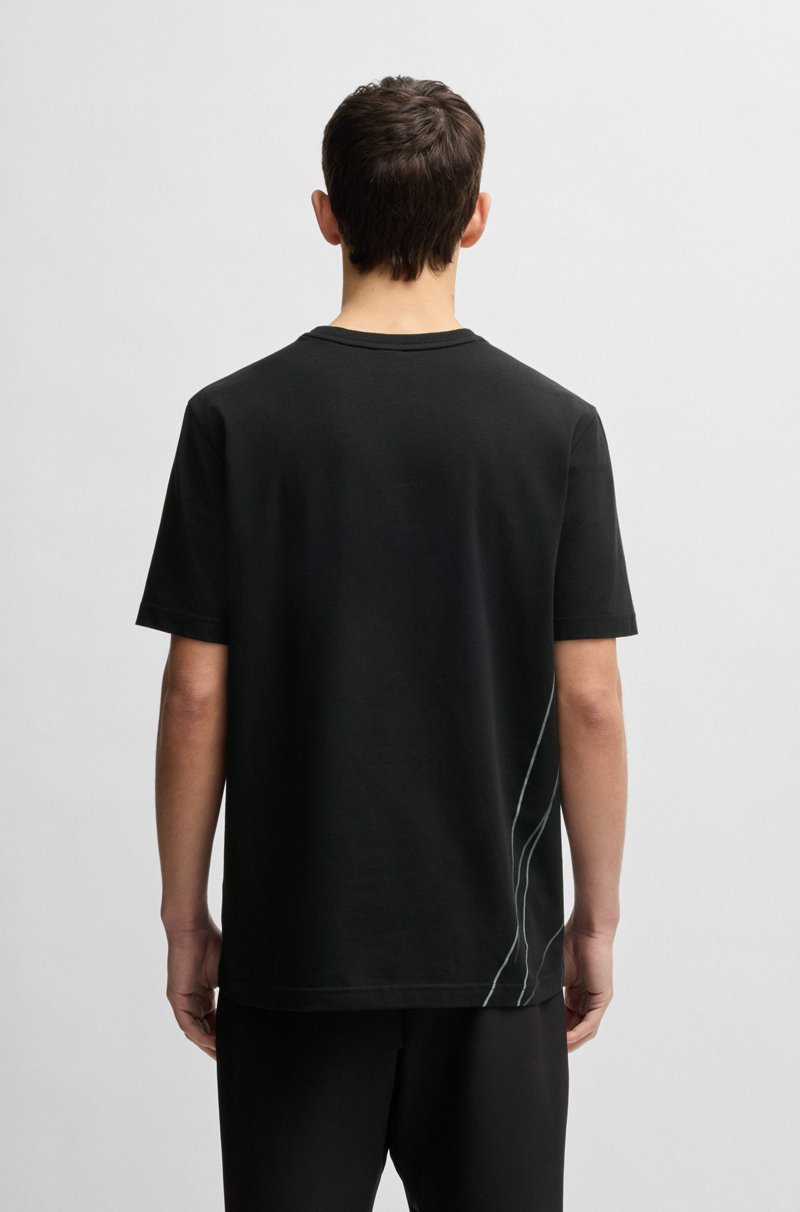 Hugo Boss Camiseta De Algodón Elástico Con Estampado Degradado