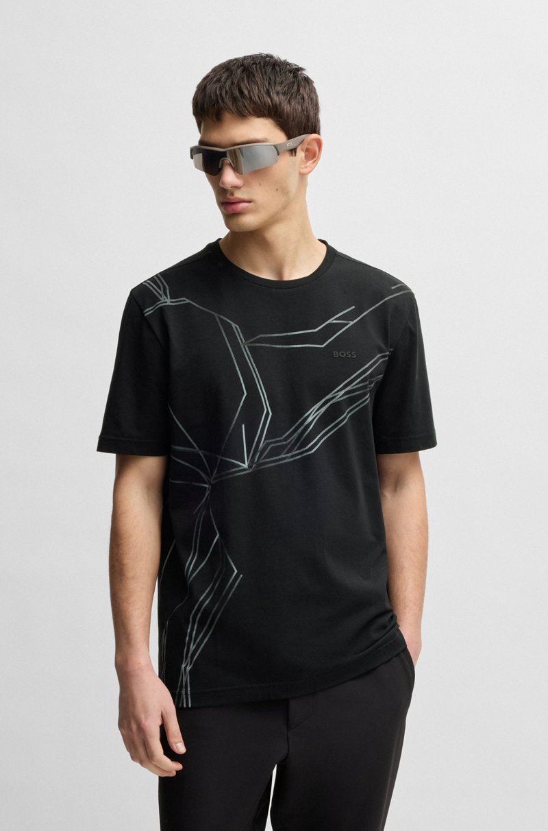 Hugo Boss Camiseta de algodón elástico con estampado degradado