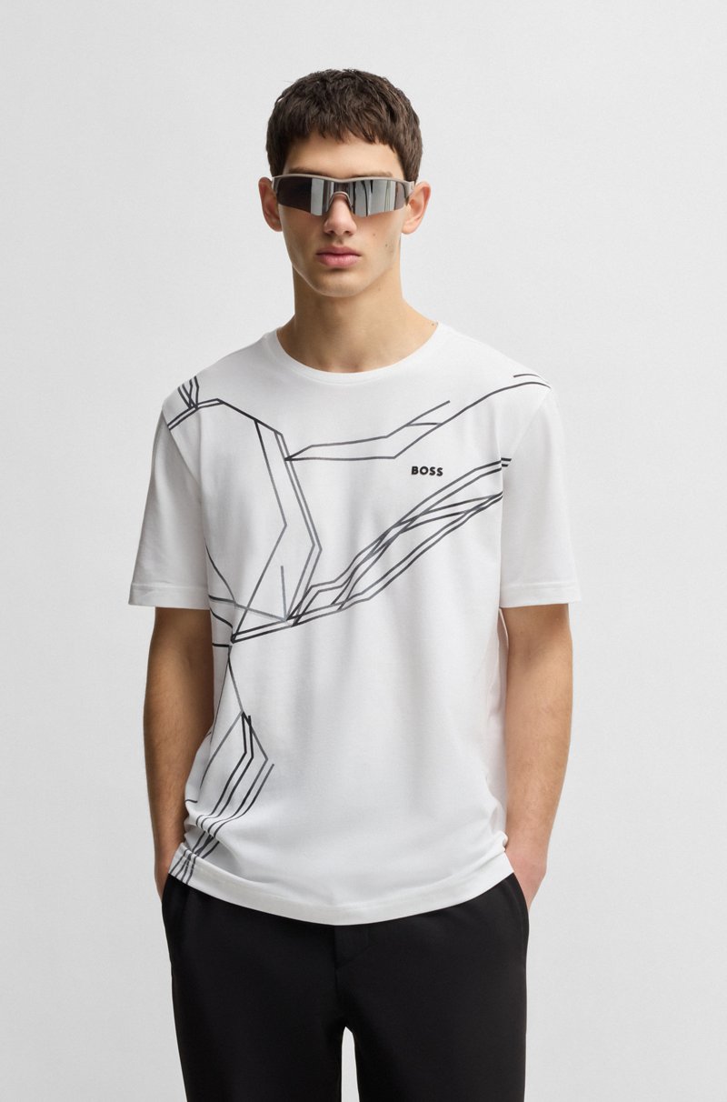 Hugo Boss Camiseta de algodón elástico con estampado degradado