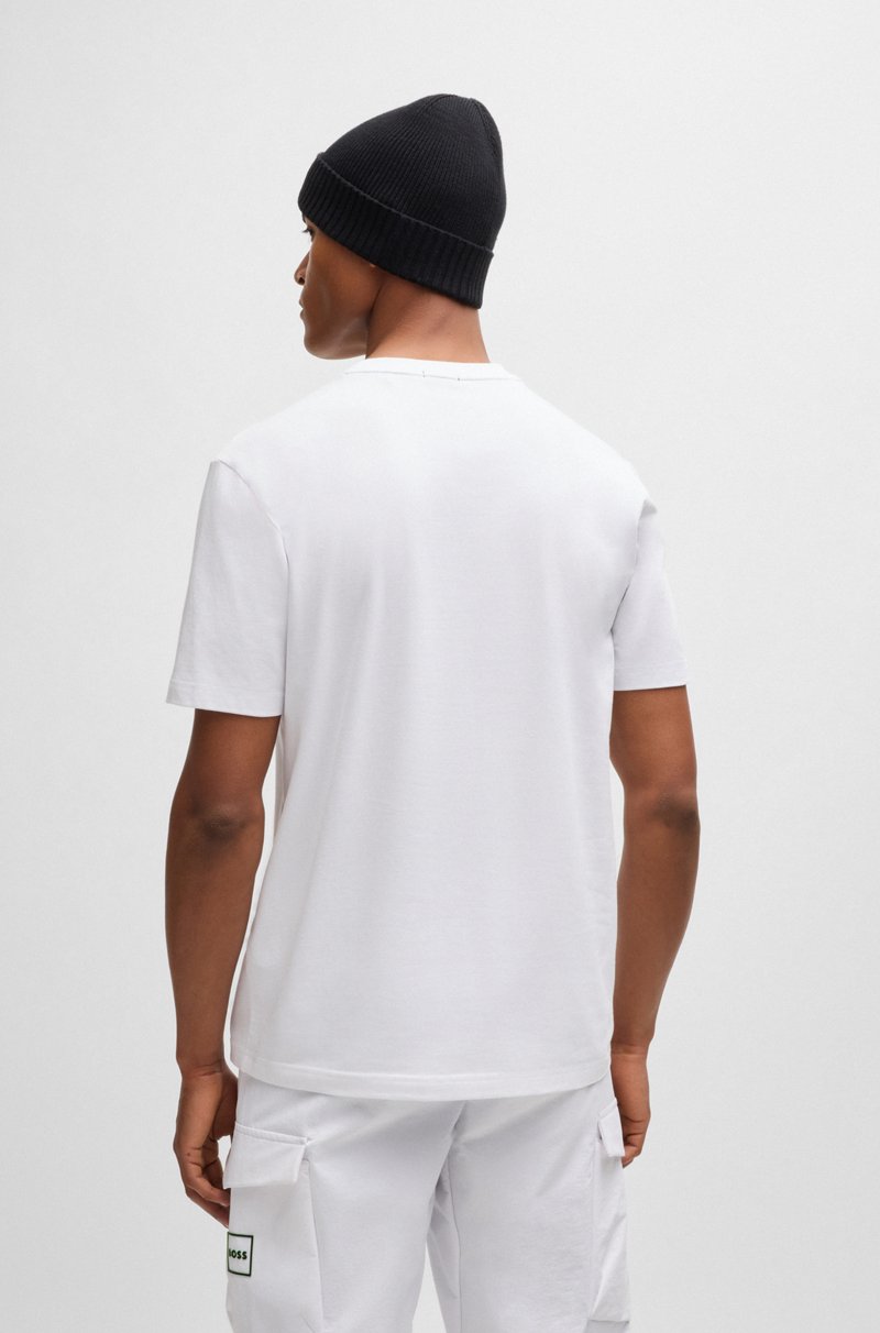 Hugo Boss Camiseta De Algodón Elástico Con Ilustración Estampada Y Bordada