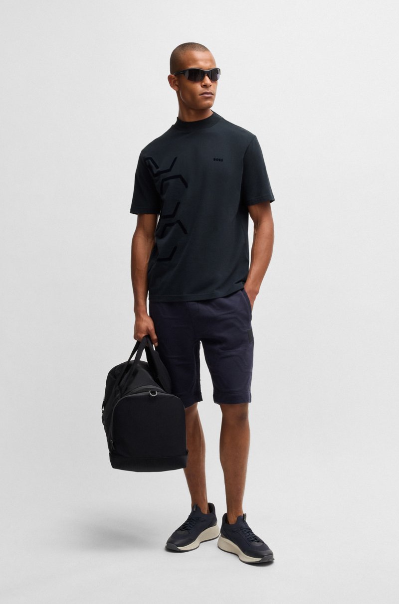 Hugo Boss Camiseta De Algodón Elástico Con Ilustración Gráfica Hexagonal