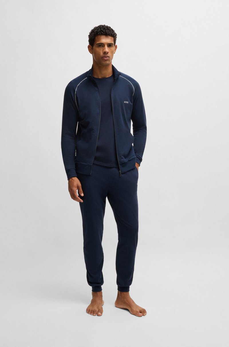 Hugo Boss Camiseta De Algodón Elástico Con Logo Bordado