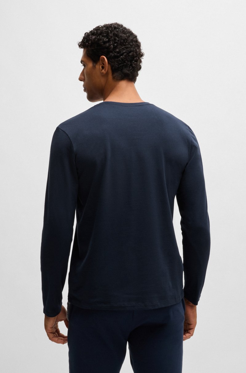 Hugo Boss Camiseta De Algodón Elástico Con Logo Bordado
