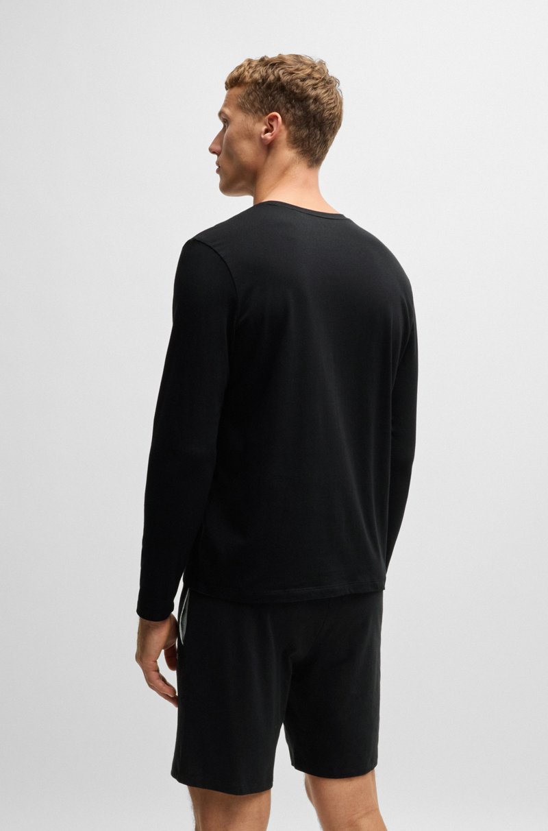 Hugo Boss Camiseta De Algodón Elástico Con Logo Bordado