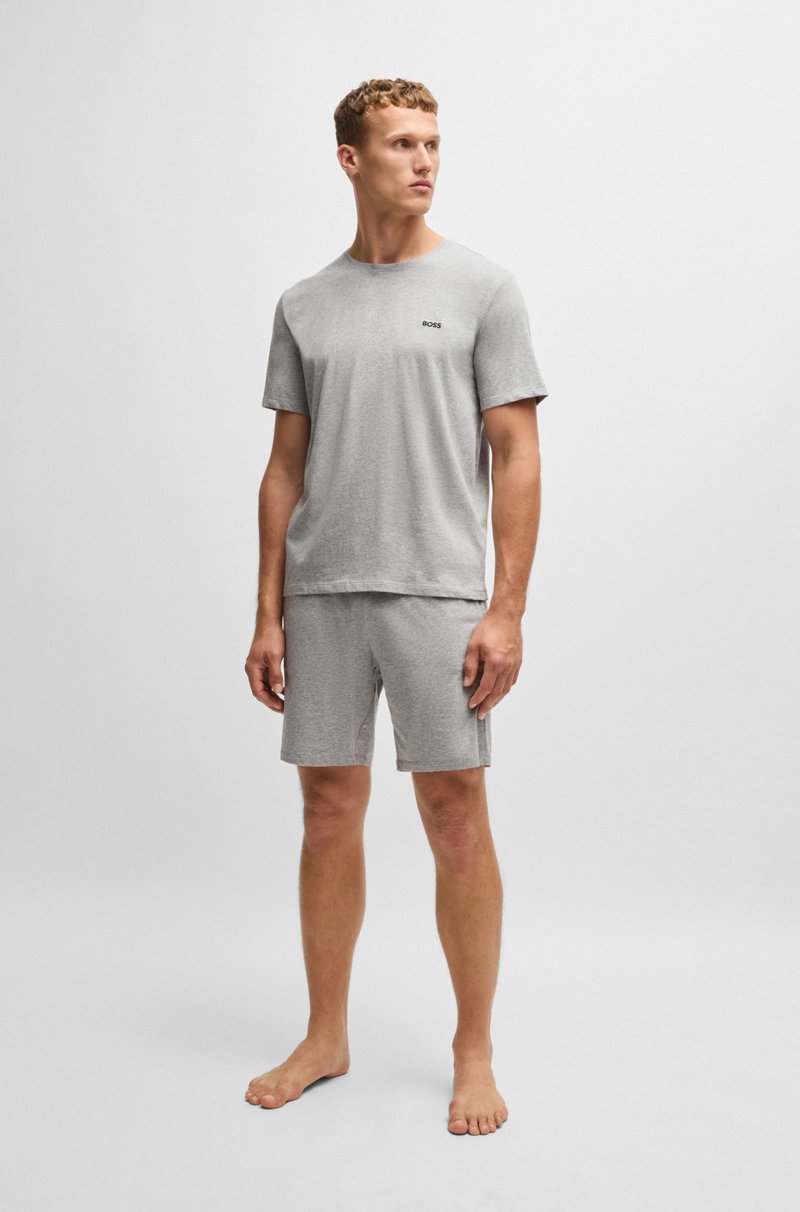 Hugo Boss Camiseta De Algodón Elástico Con Logo Bordado