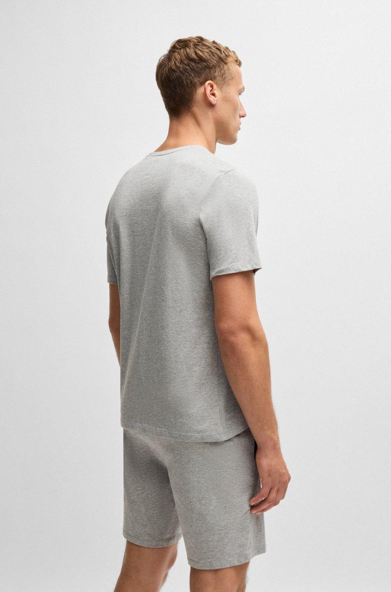 Hugo Boss Camiseta De Algodón Elástico Con Logo Bordado